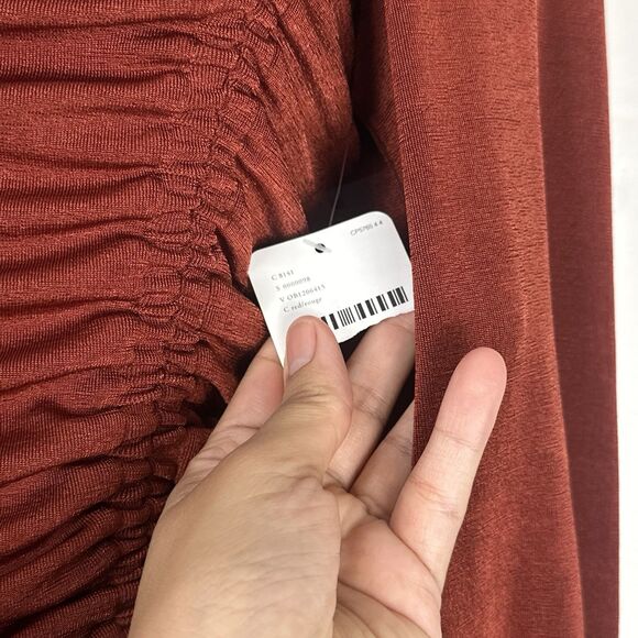 Free People Intimately Meant To Be Bodysuit S In Red / Rust Bell Long Sleeve - Picture 7 of 16